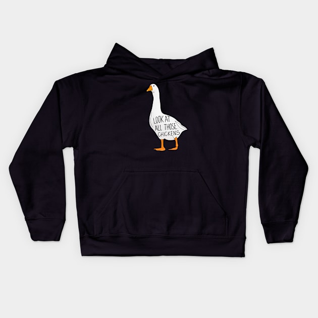 Look at all those chickenssss Kids Hoodie by GlassbyDebbie